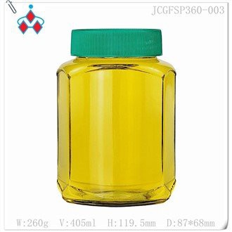 Pots de miel en verre transparent