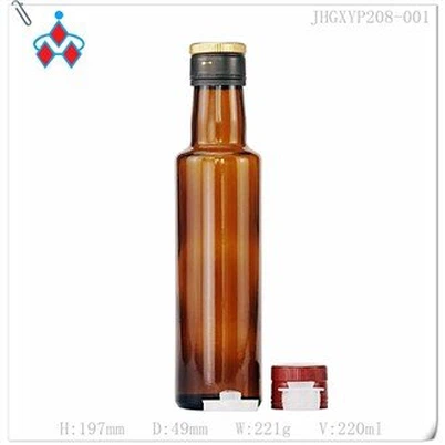 Bouteille en verre d’huile d’olive vide