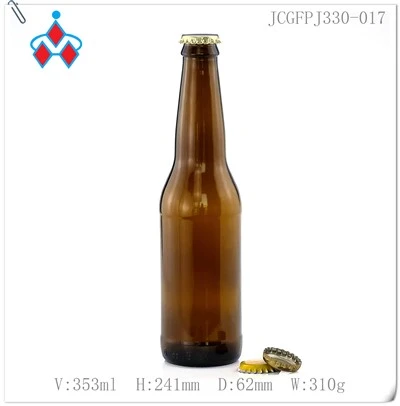 Bouteille en verre de bière ambrée de 330 ml